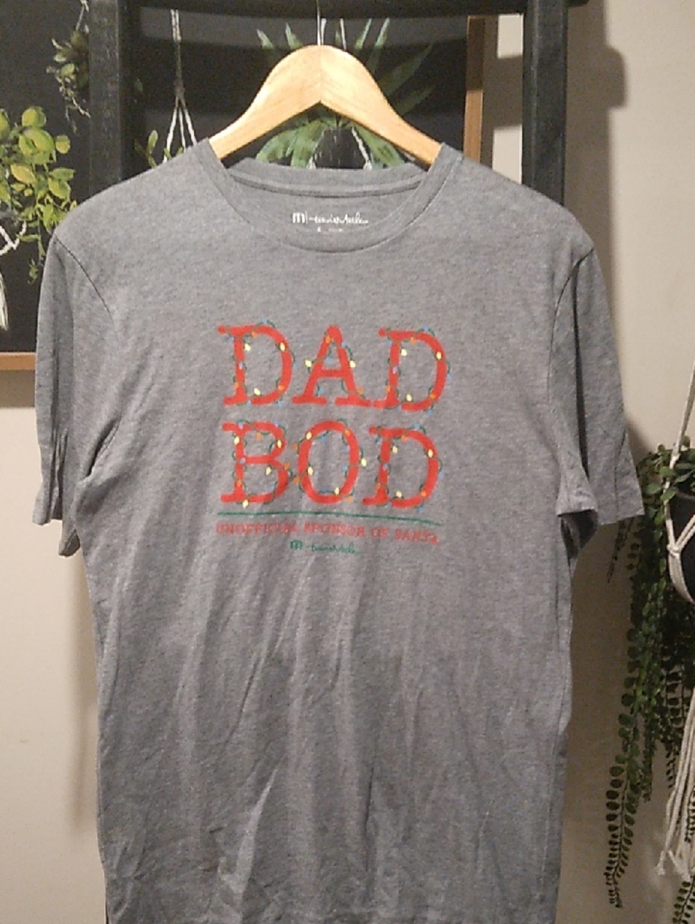 Travis Mathew Gray Tee with Red 'DAD BOD' Graphic